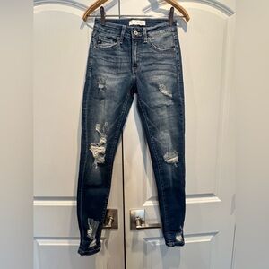 Distressed Blue Jeans